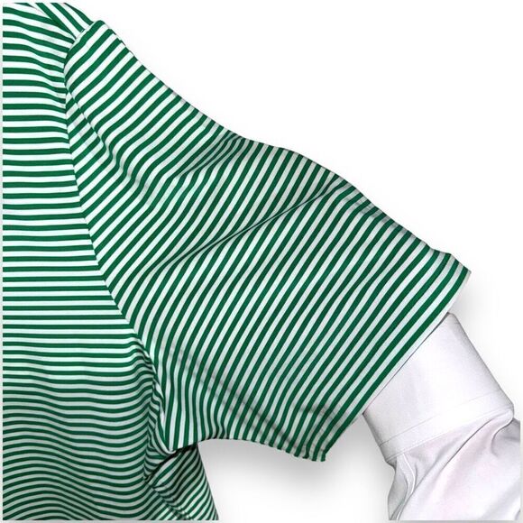 NWT Ralph Lauren RLX Green & White Stripe Golf Polo Shirt XL - Picture 7 of 8